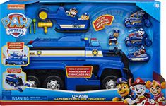 Paw Patrol Chase’s 5-in-1 Ultimate Police Cruiser - Car with Lights and Sounds, 2 Motorcycle, a Helicopter and a Boat for Kids Aged 3 and up