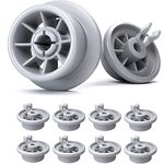 Plemont® 8pcs Dishwasher Plastic Wheels Replacement - Universal Spare Parts for Dishwasher Basket - Compatible with Bosch, Siemens, Neff - Dishwasher Accessories for Lower Basket (15 x 10 x 2.4 cm)