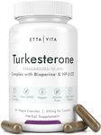 Potent Turkesterone Supplement, 2X Pure (Made in USA - 3rd Party Tested) Most Bioavailable and Natural Test Support Supplement, Supports Energy, Lean Muscle Growth, Recovery and Stamina, Vegan (60ct)