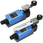 OTTYMO 2 Pcs Limit Switches ME-8108 Adjustable Momentary Limit Switch ME-8104 Adjustable Roller Lever Arm Limit Switch Rotary Adjustable Lever Arm with Roller Fit for NC-NO CNC Mill Router