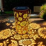 Camaxun Solar Sunflower Lanterns Garden Decor, Outdoor Waterproof Hanging Solar Lantern Lights Ornaments, Solar Decorations Gardening Gifts for Backyard Porch Patio Table Yard Balcony Lawn Pathway