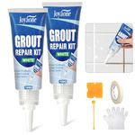 Tile Grout Repair Kit, 2 Pack Grout Reviver, Fast Drying Grout Pen White, White Grout Renew Tile Joints Line, Grout Filler, Grout Whitener for Bath, Shower, Kitchen Tile Floor and Wall(White, 200g)