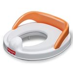Fisher-Price Baby Potty Training Seat/Western Toilet Seat for Kids 1 to 5 Years with Child Safety Buckle Fixation Technology, Comfortable Safe Cushion, Splash Proof Design, Anti Skid Legs-(Orange)