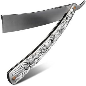 Mens Straight Razor – Barber Razor Blade (11.5") with Secure Grip for Precise Hairline & Beard Lines, Carbon Steel Blade for Accurate & Smooth Shaving – Designed for Daily Grooming & Barbershop Use