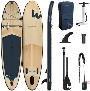 Wave Premium Stand Up Paddleboard with Anti-Air Leaking Desig (Woody 2.0, 10'9ft | Navy)