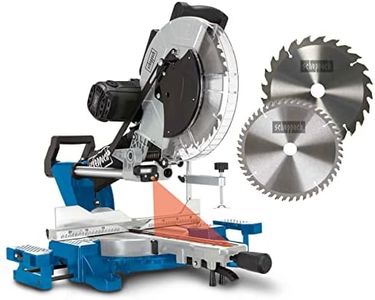 Scheppach Scie à Onglet Radiale HM140L | 2000W | Largeur de coupe 330mm | Hauteur de coupe 105mm | Lame Ø305mm | Double inclinaison | Table de travail -45°/+45° | Stable & Légère | Laser intégré