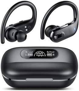 Ecouteurs Bluetooth sans Fil Sport,80HCasque Bluetooth 5.3 HiFi Stéréo,4 ENC Appel Réduction Antibruit Mic,Basses Profondes,Oreillette Bluetooth Running IP7 Étanche pour iOS Android Écran LED