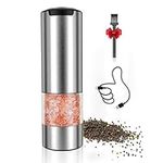 Rechargeable Electric Salt Pepper Grinder - Electric Salt or Pepper Mill with Ceramic Grind Refillable Salt Grinder Adjustable Coarseness Pepper Mills Automatic Salt Pepper Shaker