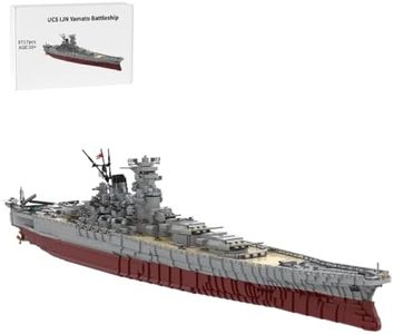 WOWOBONTOY Battleship Building Block Set, 1/200 WW2 Military UCS IJN Yamato Battleship MOC Collectible Display Set, Desktop Display & Collection Model for Adults, MOC-37260 (8717PCS)