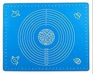 Yrlehoo Silicone Baking Mat Pastry Rolling Mat with Measurements Non-Stick for Fondant Dough Cookies Cake Sugarcraft Bread Making, blue 50x40cm