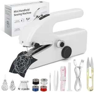 Handheld Sewing Machine Cordless – Portable Stitching Machine for Quick Repairs, Mini Handheld Sewer, Pocket Sewing Machine Gift (White)