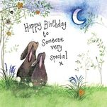 Alex Clark Happy Birthday to Someone Special Bunny Little Foil Card - Rabbits - Floral - Nature - Plants - Greeting Card - Cards To Celebrate - Designed and Printed in the UK…