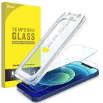 JETech One Touch Install Screen Protector for iPhone 12/12 Pro 6.1-Inch, Full Coverage Tempered Glass Film, Auto Alignment Tool Kit, HD Clear, 2-Pack