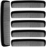 Luxxii (6 Pack) 5" Pocket Hair Comb Beard & Mustache Combs for Men's Hair Beard Mustache and Sideburns