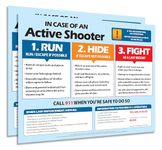 Active Shooter (Run, Hide, Fight) Posters (2 Pack) - School and Workplace Safety Poster - Emergency Preparedness Items for Classroom and Office - Laminated, 17 x 22 in.