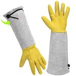 Gardening Gloves Gardening Gifts for Women/ Men - Heavy Duty Gardening Gloves Thorn Proof, Rose Pruning Gloves Gardening Tools Mens Ladies Gardening Gifts Long Gardening Gloves Leather Adjustable Size