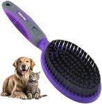 Hertzko Bristle Brush For Dogs and Cats with Long or Short Hair - Dense Bristles Remove Loose Hair from Top Coat, Removes Tangles, Dander, Dust, Trapped Dirt and Dead Undercoat (Single Sided)