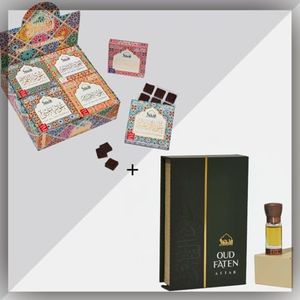 Oud Bakhoor Collection Set & Oud Faten Attar Oil by Dukhni | Authentic Arabic Oudh Bakhoor Incense,Value Pack| Long-lasting, Pure, Alcohol-Free, Vegan, Modern Ittar | Islamic Eid Gifts for men & women