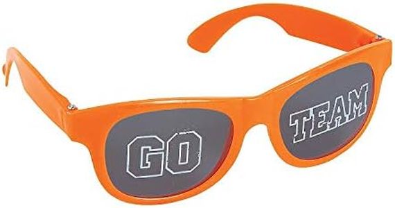 Fun Express - Orange Go Team Sunglasses 1pc - Apparel Accessories - Eyewear - Novelty Glasses - 1 Piece