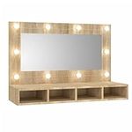vidaXL LED Mirror Wall Cabinet in S