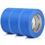 CHUANGSEED 3-Pack Blue Painters Tape 1.88 Inches x 60 Yards Blue Masking Tape Bulk - General Painting Painter's Tape Artisan Grade Wall Trim Tape (Blue)