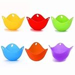 6pcs Silicone Egg Poacher Cups, Poached Egg Cooker, Kitchen Microwave Or Stovetop Egg Cooking, Non-Stick Egg Poacher Cups