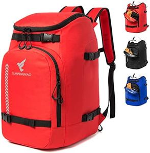 XIANFENGNIAO Ski Boot Bag, 50L Durable Ski Bag Backpack, Waterproof Snowboard Boot Bag, Skiing and Snowboarding Travel Luggage for Helmet, Goggles, Snowboard, Gloves, Outerwear & Accessories (Red-01)