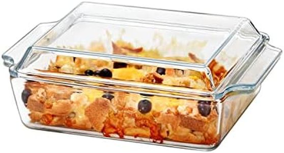 NUTRIUPS Rectangular Glass Casserole Dish With Glass Lid Glass Bakeware Glass Microwave Casserole Dish Lidded Oven Cookware (1.5L)