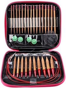 Circular Knitting Needles Ring Set Interchangeable Carbonized Bamboo Needles Set Aluminum