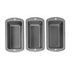 Wilton Mini Loaf Pan Set,Recipe Right, Non-Stick, 14.6 x 7.62 cm (5.75 x 3 in), set of 3