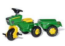 ROLLY TOYS | rollyTrac John Deere with Sound and Trailer | Pedal Tractor | 052769, Yellow