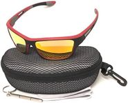 OwO WrapAround Polarized Sunglasses for Men Women Lightweight UV 400 Protection for Cycling Fishing Driving Sports Goggles Orange