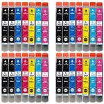 Go Inks 4 Set of 6 + extra Black Ink Cartridges to replace Epson T2438 + T2431 (24XL Series) Compatible/non-OEM for Epson Workforce Printers (28 Inks), High Capacity (XL)