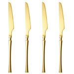KitchEase Dinner Knives Set of 4 | 4-Piece Korean Vintage Style Flatware Steak Knife Set | Dishwasher-Safe Stainless Steel Cutlery for Home, Restaurant & Gift Giving (Aurum Gold)