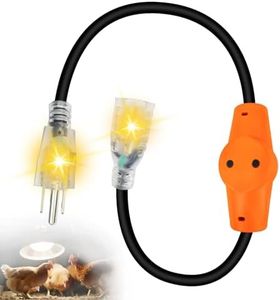YeloDeer 2 PCS Temperature Controlled Extension Cord Outlet Thermostat