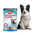 Simple Solution True Fit Disposable Dog Diapers for Female Dogs, Super Absorbent with Wetness Indicator,Adjustable Fur Friendly Fasteners for Comfortable Fit, Medium Size 38-58cm Waist (12 Pack)