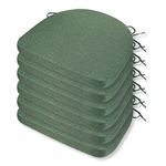 Comfortable Chair Cushions - 44x43x5cm Thick Foam Padding with Removable Cover and Secure Ties - Durable Seat Pad for Indoor/Outdoor Home, Patio, Garden - Portuguese Premium Fabric (Forest, Pack of 6)