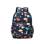 TOPWAYS Mini Dinosaur Kids Backpack, Boys Girl Toddler Bag Kindergarten Canvas Rucksack, Holiday Travel Bookbag Outdoor Daypack for 3-6 Year Old (Dark blue)