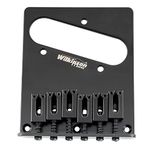 Wilkinson M Series 52.5mm (2-1/16 inch) String Spacing Telecaster Bridge with 6 Modern Style Saddles for Tele Style Electric Guitar, Black