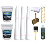 Rexoseal RV Roof Replacement Kit for RV's up to 40' Long - Liquid Rubber Roofing System - Waterproofing and Protective RV Roof Coating Sealant - White, 2 x 18.9 litre