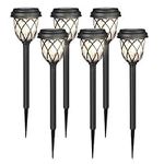 CMCQ Solar Lights Outdoor Garden Lights,6 Pack Solar Pathway Lights Waterproof Auto On/Off Solar Stake Lights for Patio Yard Grassland