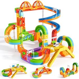 KlickRail Upgraded City Building Learning Electric Train Track Set for Kids