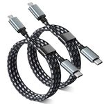 Short USB C to Micro USB Cable 1FT, Nylon Braided Short Type C to Micro USB OTG Cord for Samsung Galaxy S7 S6, J7, J3, LG, HTC, PS4, Kindle, Android Phone, MacBook Pro Air, USB C Laptop(Grey-3FT)