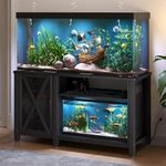 YITAHOME Heavy Duty 55-75 Gallon Aquarium Stand with Power Outlets, Cabinet for Fish Tank Accessories Storage - Metal Fish Tank Stand Suitable for Fish Tank, Turtle Tank, 880LBS Capacity, Black