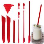 7 pcs Canning Kit, CNYMANY 2 Canning Bubble Popper Remover, 1 Canning Magnetic Lid Lifter, 1 Mini Silicone Funnel, 3 Silicone Mini Spatula for Jar Cosmetic Bottle, for Kitchen Baking Cooking Mixing