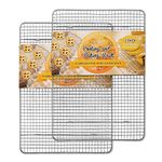 Hiware 2-Pack Cooling Racks for Baking - 11.8" x 16.5" - Stainless Steel Wire Cookie Rack Fits Half Sheet Pan, Oven Safe for Cooking, Roasting, Grilling