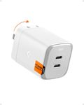 Spigen GaN III 652 65W 2 Ports Compact Foldable Dual USB C Wall Charger PD PPS Fast Charging Block Adapter for iPhone 16 Pro Max 15 14 13 iPad MacBook Air Vision Samsung Galaxy S24 Ultra Flip Fold 6 9