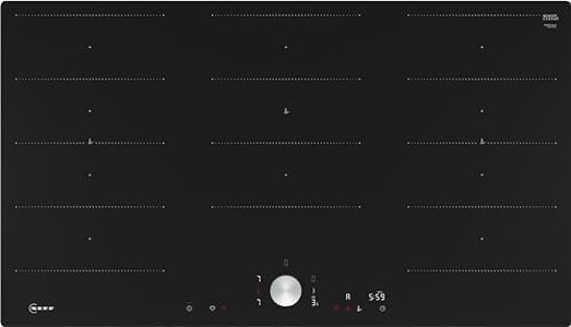 NEFF T69PTX4L0 Induktionskochfeld N90, autarkes Glaskeramik-Kochfeld 90 cm breit, Twist Pad, Flex Induction, Home Connect, Smart Hood Automatic, flächenbündig, Schwarz
