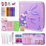 JYPS 56PCS Lovely Kids Art Set for Girls, Art and Colouring Set for Children with Pencil Case,Pen&Pencil, Drawing Art Supplies and Scented Markers for Kids, Art and Craft Gifts For Girls 6-12