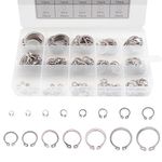 Beenlen 225 PCS Metric 304 Stainless Steel External Snap Ring, 15 Sizes Retaining Circlip Ring Assortment Kit (8mm-25mm)